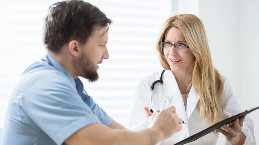 two doctors talking